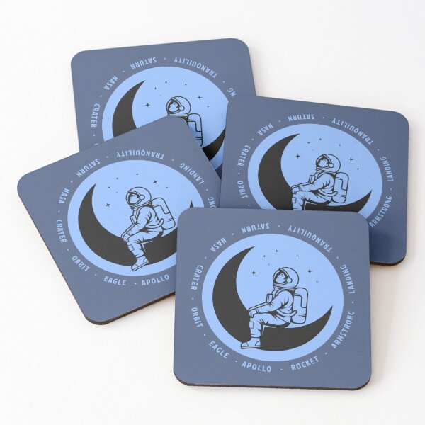 Item preview, Retro Astronaut Sitting on the Moon Cosmic Art designed and sold by KiwiRider.