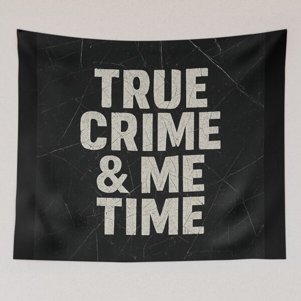 Item preview,  True Crime & Me Time – Cracked Distressed Aesthetic Quote designed and sold by FandomFunStudio.