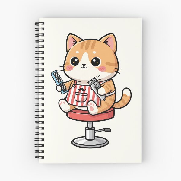 Item preview, Cute Chibi Barber Cat Illustration designed and sold by HoopeStylee.