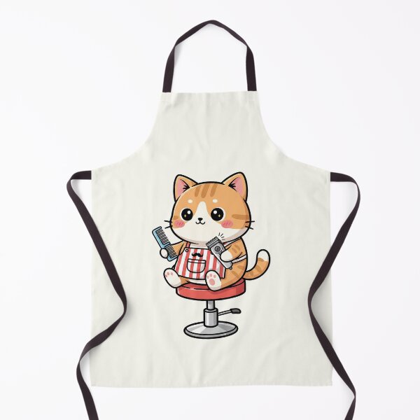 Item preview, Cute Chibi Barber Cat Illustration designed and sold by HoopeStylee.