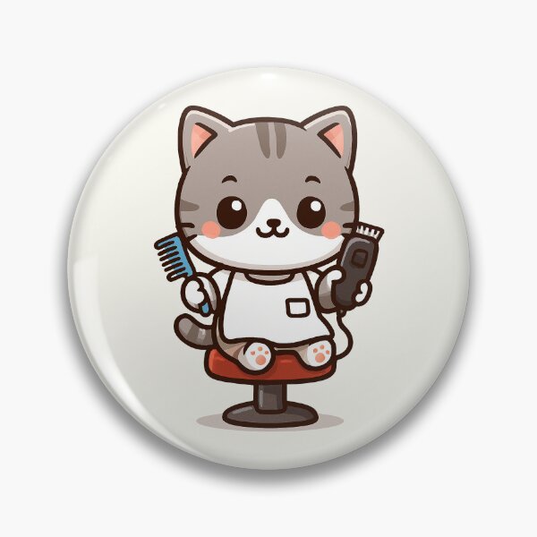 Item preview, Cute cartoon Barber Cat Illustration designed and sold by HoopeStylee.
