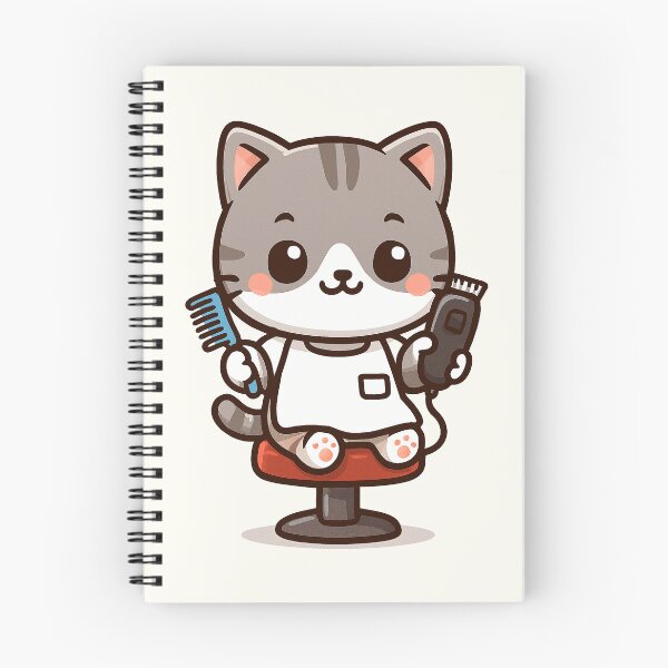 Item preview, Cute cartoon Barber Cat Illustration designed and sold by HoopeStylee.