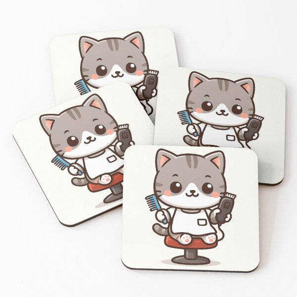 Item preview, Cute cartoon Barber Cat Illustration designed and sold by HoopeStylee.