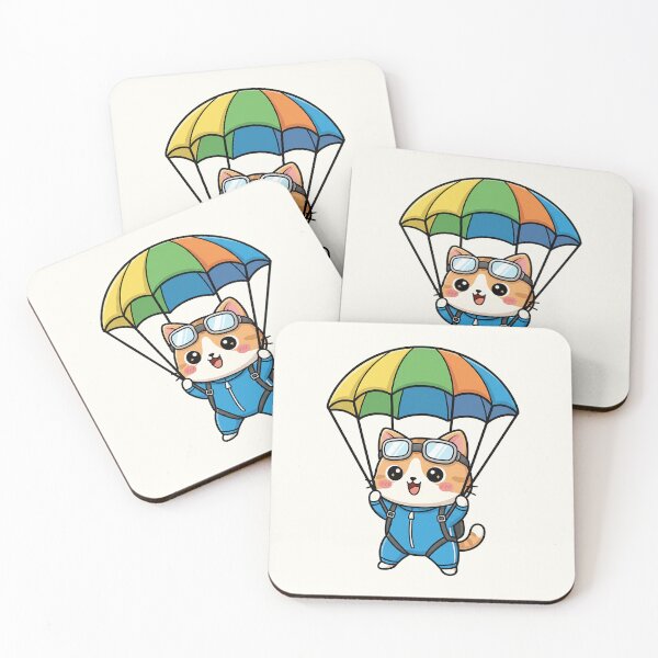 Item preview, Cute Chibi Skydiver Cat designed and sold by HoopeStylee.