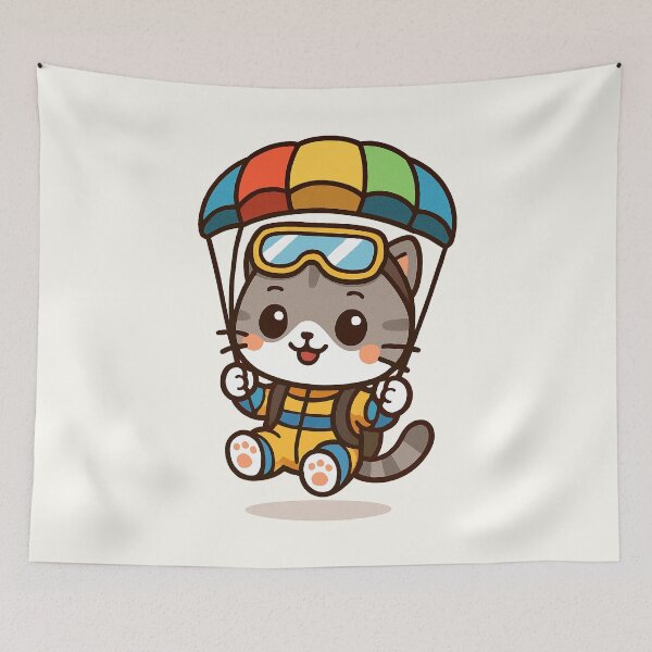 Item preview, Cute Skydiver Cat designed and sold by HoopeStylee.
