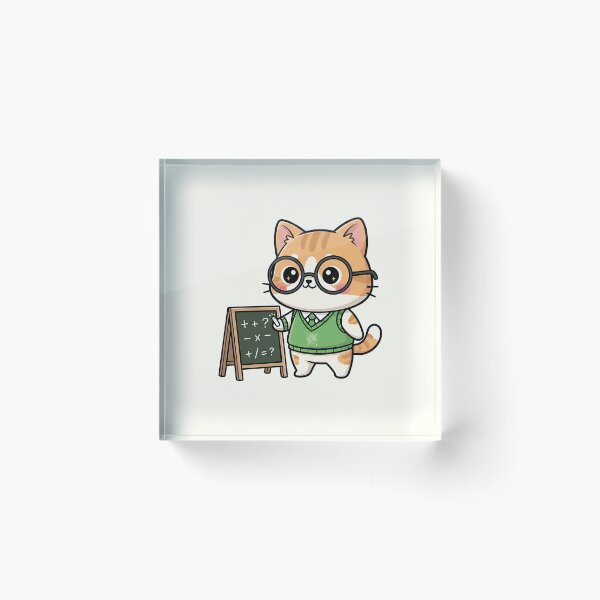 Item preview, Cute Chibi Math Teacher Cat designed and sold by HoopeStylee.