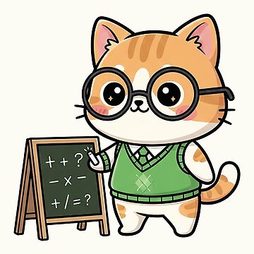 Artwork thumbnail, Cute Chibi Math Teacher Cat by HoopeStylee