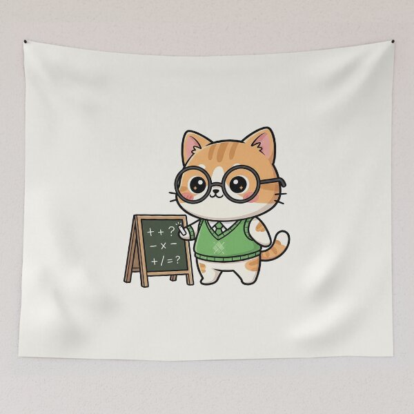 Item preview, Cute Chibi Math Teacher Cat designed and sold by HoopeStylee.