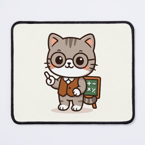 Item preview, Cute Chibi Math Teacher Cat designed and sold by HoopeStylee.