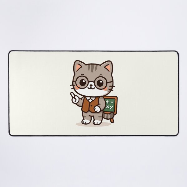 Item preview, Cute Chibi Math Teacher Cat designed and sold by HoopeStylee.