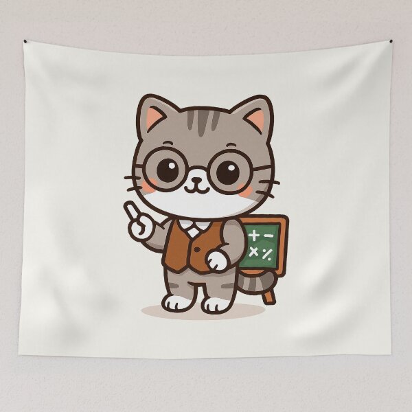 Item preview, Cute Chibi Math Teacher Cat designed and sold by HoopeStylee.