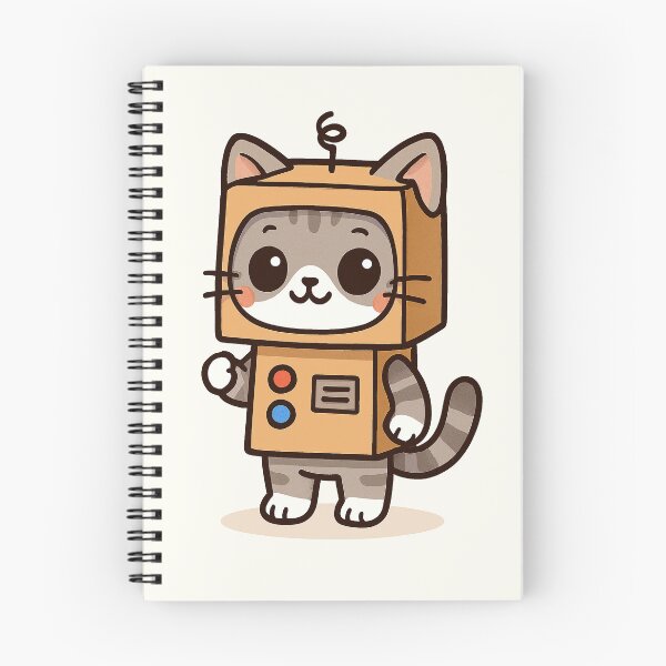 Item preview, Chibi Cat in Cardboard Robot Suit designed and sold by HoopeStylee.