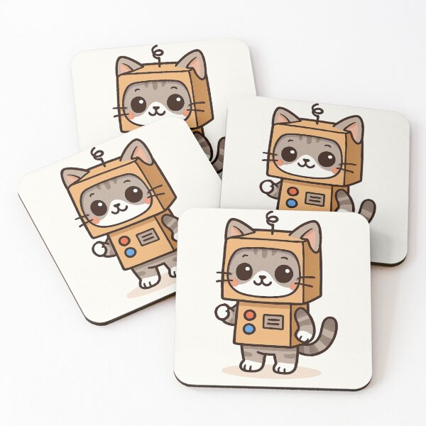 Item preview, Chibi Cat in Cardboard Robot Suit designed and sold by HoopeStylee.