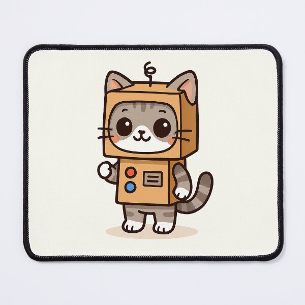 Item preview, Chibi Cat in Cardboard Robot Suit designed and sold by HoopeStylee.