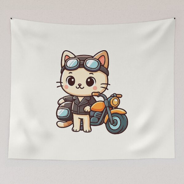 Item preview, Chibi Motorcycle Rider Cat designed and sold by HoopeStylee.