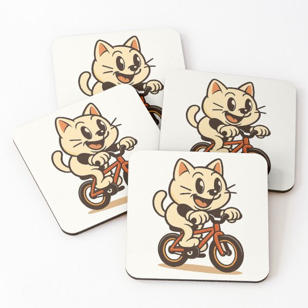 Item preview, Retro Cartoon Cat Cyclist designed and sold by HoopeStylee.