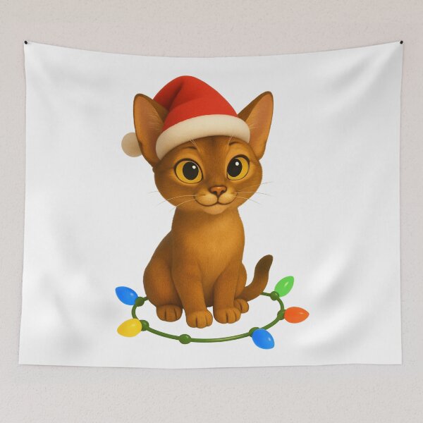 Item preview, Christmas Abyssinian Cat designed and sold by Sillytoe.