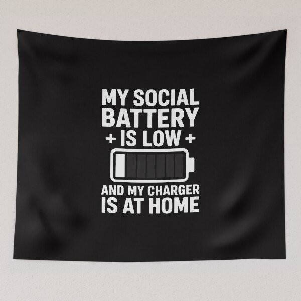 Item preview, Social Battery Low Charger Shy Sarcastic Antisocial designed and sold by Viepenny.