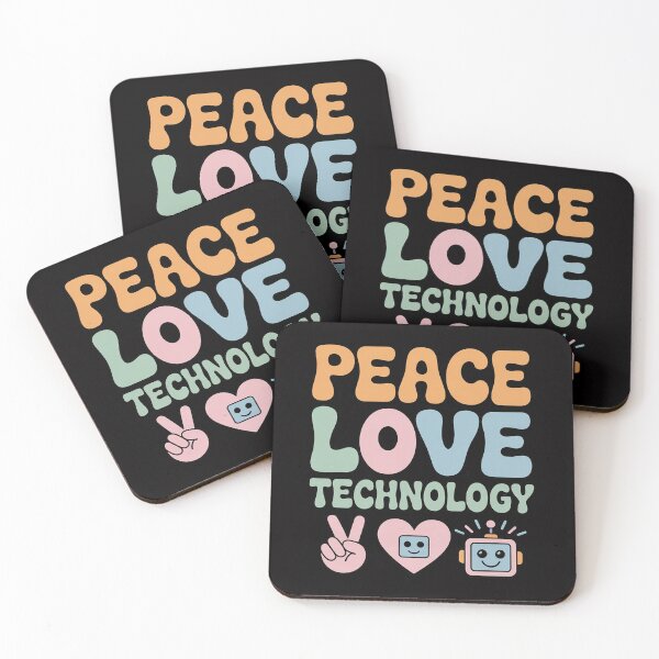Item preview, PEACE LOVE TECHNOLOGY Computer Teacher Groovy School Men Women Girls Kids designed and sold by Viepenny.