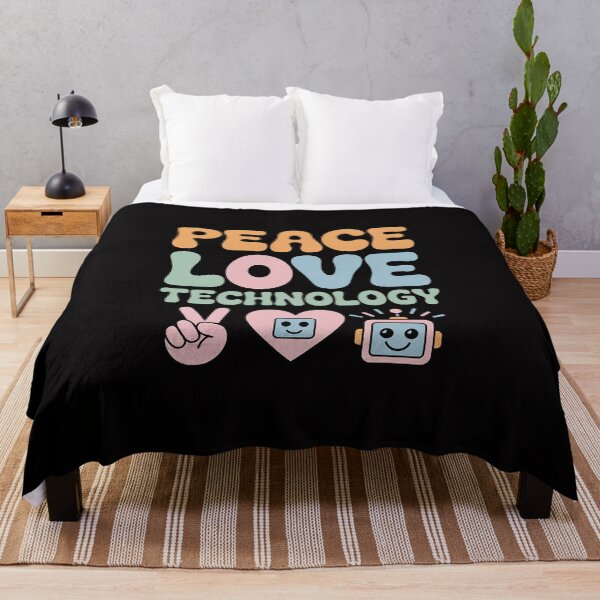 Item preview, PEACE LOVE TECHNOLOGY Computer Teacher Groovy School Men Women Girls Kids designed and sold by Viepenny.