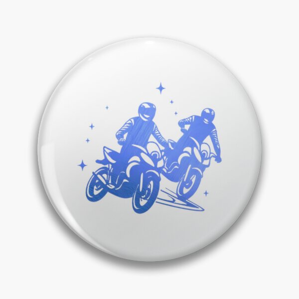 Item preview, Two motorbike riders turning in a race curve_10_Blue paint designed and sold by Aariq.