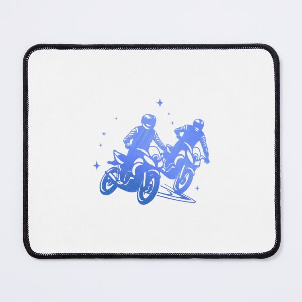 Item preview, Two motorbike riders turning in a race curve_10_Blue paint designed and sold by Aariq.