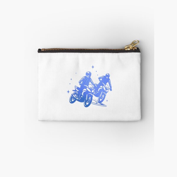 Item preview, Two motorbike riders turning in a race curve_10_Blue paint designed and sold by Aariq.