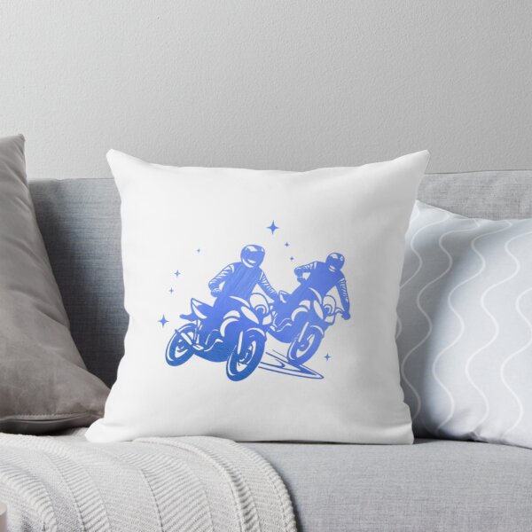 Item preview, Two motorbike riders turning in a race curve_10_Blue paint designed and sold by Aariq.