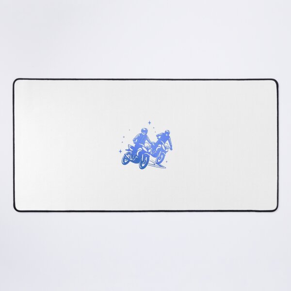 Item preview, Two motorbike riders turning in a race curve_10_Blue paint designed and sold by Aariq.