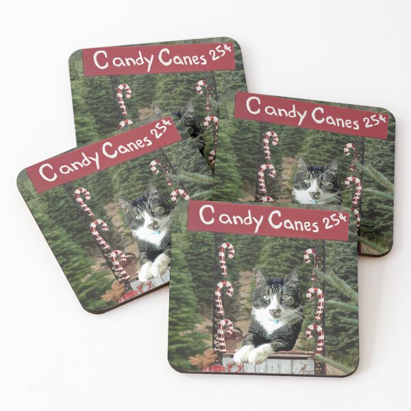 Item preview, Cat Candy Cane kisses designed and sold by Rainbow Farm Photography.
