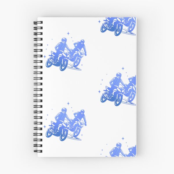 Item preview, Two motorbike riders turning in a race curve_10_Blue paint_side view designed and sold by Aariq.