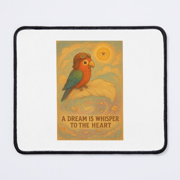 Item preview, A Dream Is Whisper to the Heart – Whimsical Dreamscape Parrot Illustration designed and sold by WhimsyByPaul.redbubble.com.