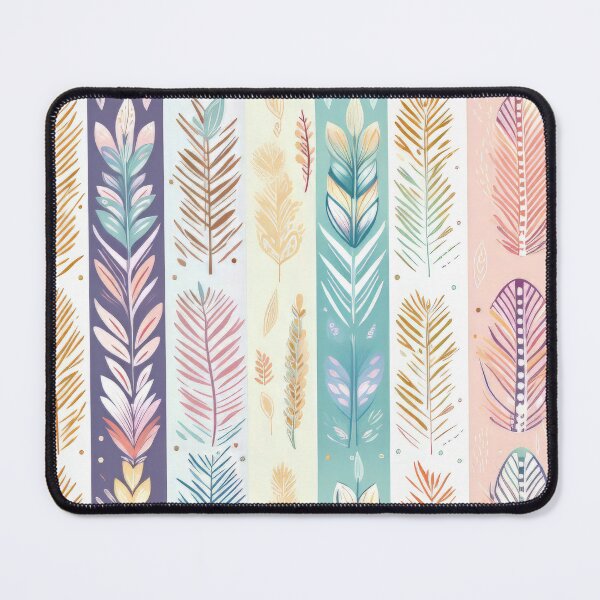Item preview, Boho Feather Stripe Pattern | Pastel Feather Seamless Design | Tribal Vertical Print | Soft Bohemian Aesthetic | Nature Pattern Background designed and sold by Inspiring Strokes.