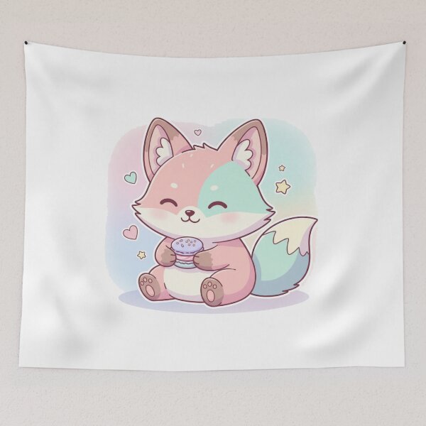 Item preview, Little Fox Enjoying a Treat designed and sold by BloodMoonDesigns.