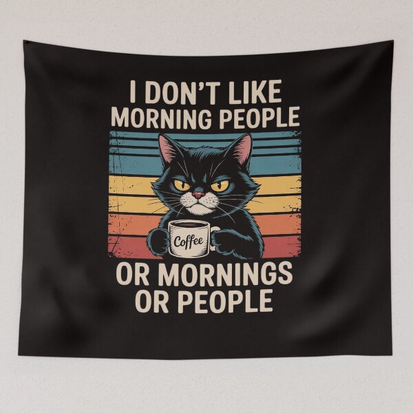 Item preview, I Hate Morning People And Mornings And People Coffee Cat designed and sold by LapFemile.