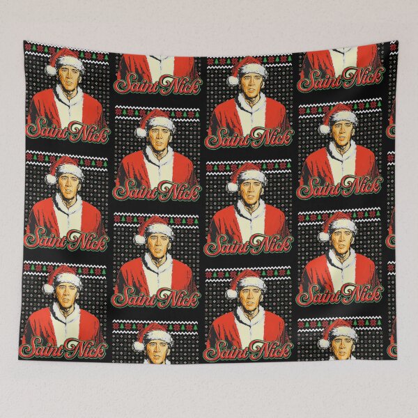 Item preview, Nicolas Cage Santa Claus Saint Nick Merry Christmas Ugly Sweater Style designed and sold by pansak.