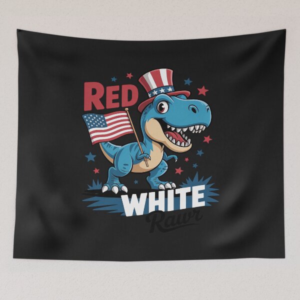 Item preview, Red White And Rawr Funny Dino T-rex Dinosaurus 4th July USA designed and sold by TAYLOROUSDALE.