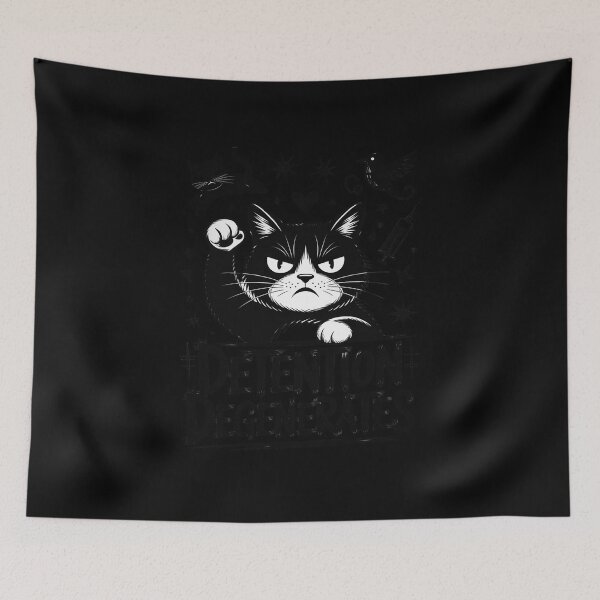 Item preview, Detention Degenerates Edgy Cat Sketch Grunge School Vibes designed and sold by ShelFisher.