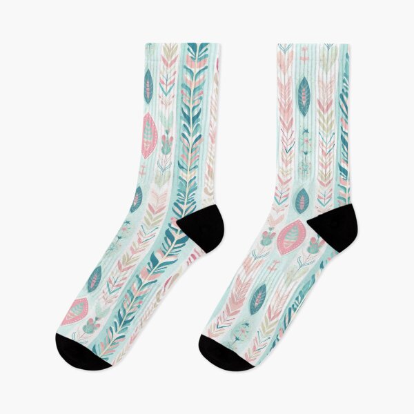 Item preview, Pastel Botanical Stripe Pattern – Boho Leaf & Floral Art designed and sold by Inspiring Strokes.