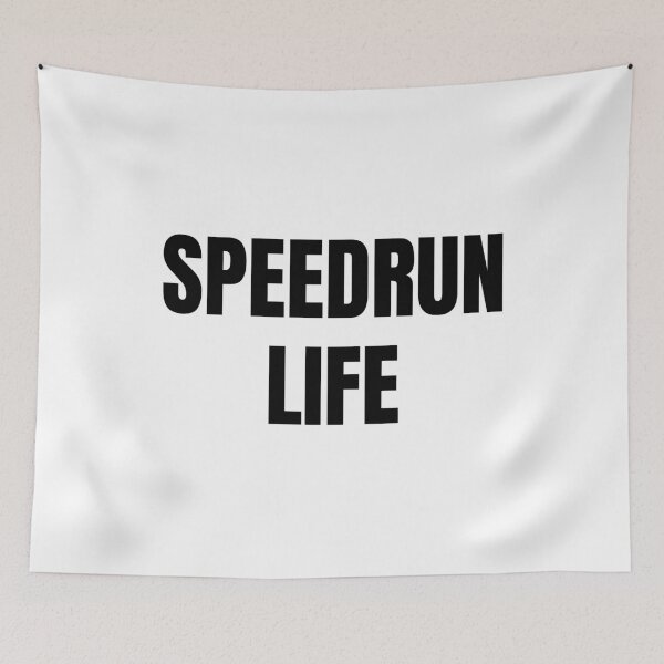 Item preview, Speedrun Life – Minimalist Gamer Text Design designed and sold by PHRASEandSTYLE.