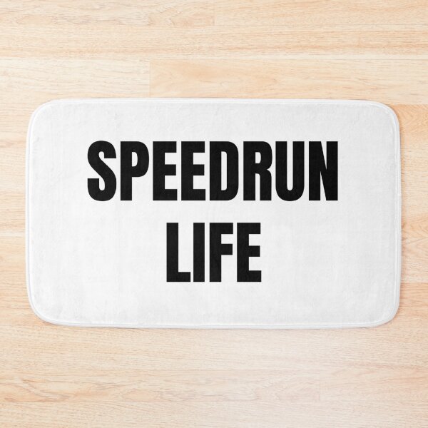 Item preview, Speedrun Life – Minimalist Gamer Text Design designed and sold by PHRASEandSTYLE.