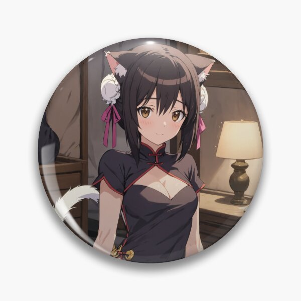 Item preview, Charming Neko Girl Portrait: Lin Xiao-Mei in Elegant Cheongsam designed and sold by iloveanimechibi.