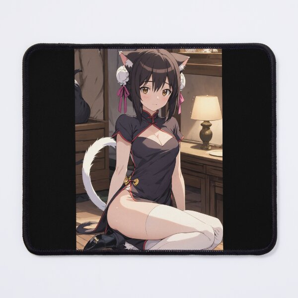 Item preview, Charming Neko Girl Portrait: Lin Xiao-Mei in Elegant Cheongsam designed and sold by iloveanimechibi.