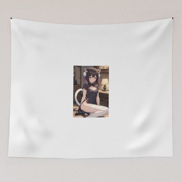 Item preview, Charming Neko Girl Portrait: Lin Xiao-Mei in Elegant Cheongsam designed and sold by iloveanimechibi.