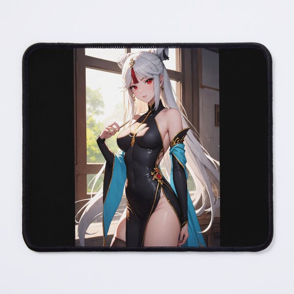 Item preview, Elegant Genshin Impact Portrait: Ningguang in Black Cheongsam designed and sold by iloveanimechibi.