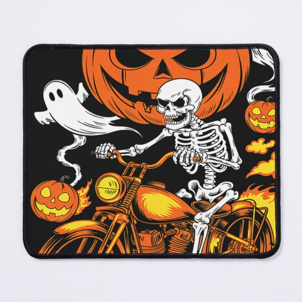 Item preview, Skeleton Driving Motorcycle Pumpkin Halloween designed and sold by VladimiaPutin.