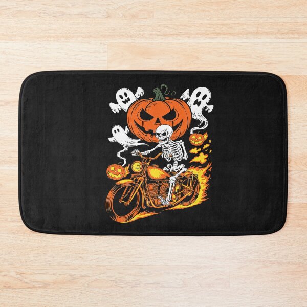 Item preview, Skeleton Driving Motorcycle Pumpkin Halloween designed and sold by VladimiaPutin.