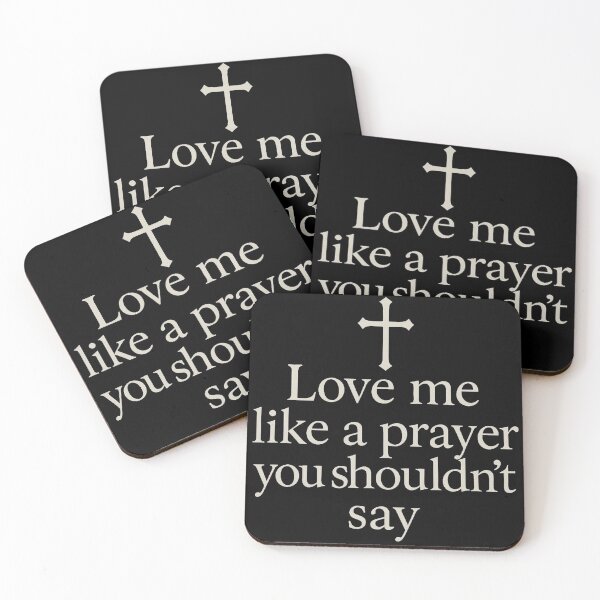 Item preview, Love Me Like a Prayer – Forbidden Romance Quote – Gothic Cross Typography Design designed and sold by Mouraludia.