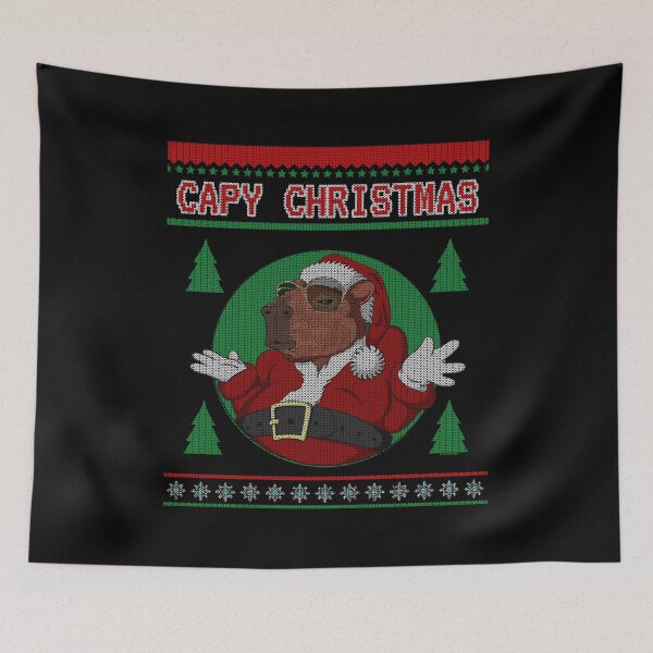 Item preview, Capy Christmas – Sassy Holiday Capybara in Ugly Sweater Style designed and sold by LicencaPoetica.