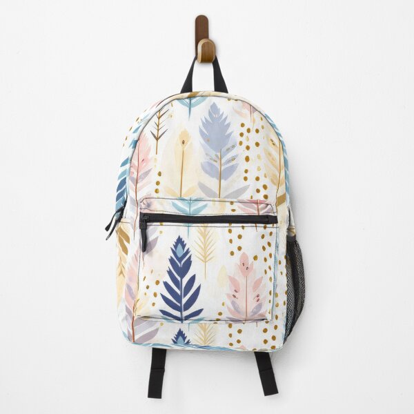 Item preview, Pastel Boho Leaf Pattern – Soft Botanical Nature Design with Gold Accents designed and sold by Inspiring Strokes.